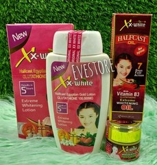 3pcs. XX-WHITE HC Egyptian GOLD body Lotion, Serum & Face Cream. 5 Days Action