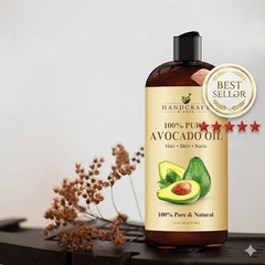 100% Pure Avocado Oil 16 Fl Oz Natural Cold-Pressed Carrier Oil Hair Body Skin