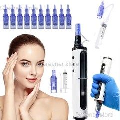 Micro Pen Mesotherapy & 10Pcs 36Pins Replacement Needle Cartridges Tip Face Care